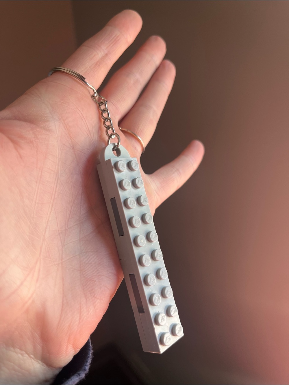 Lego Gray and Black Brick Keychain - Handmade